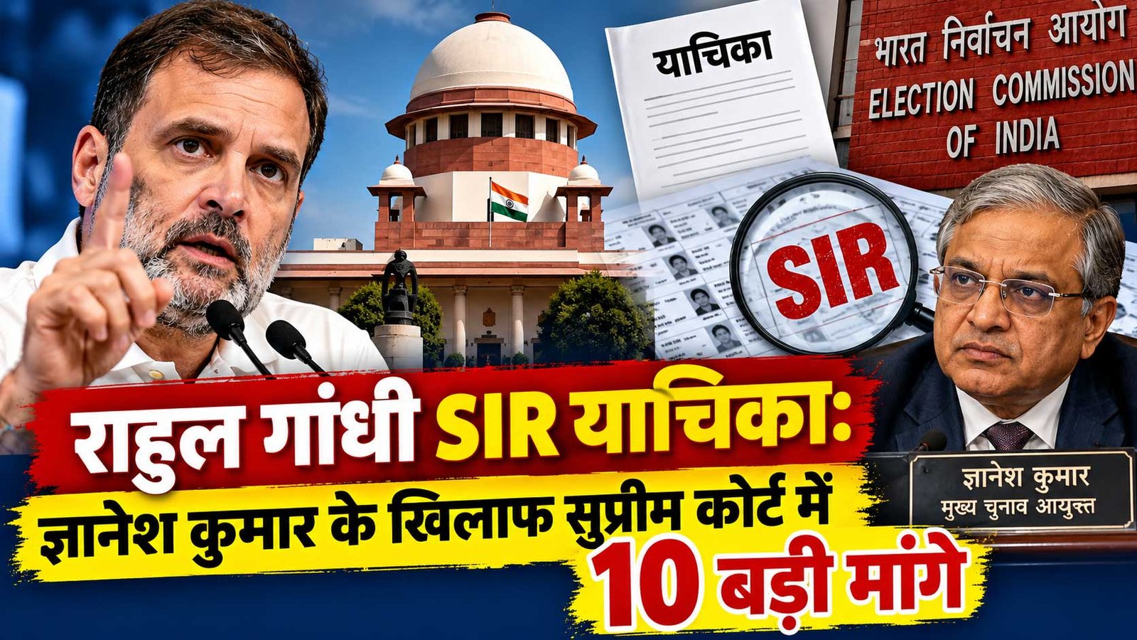 राहुल गांधी SIR याचिका में ज्ञानेश कुमार और चुनाव आयोग को लेकर 10 बड़ी मांगें की गई हैं। जानिए सुप्रीम कोर्ट में दाखिल याचिका की पूरी जानकारी।